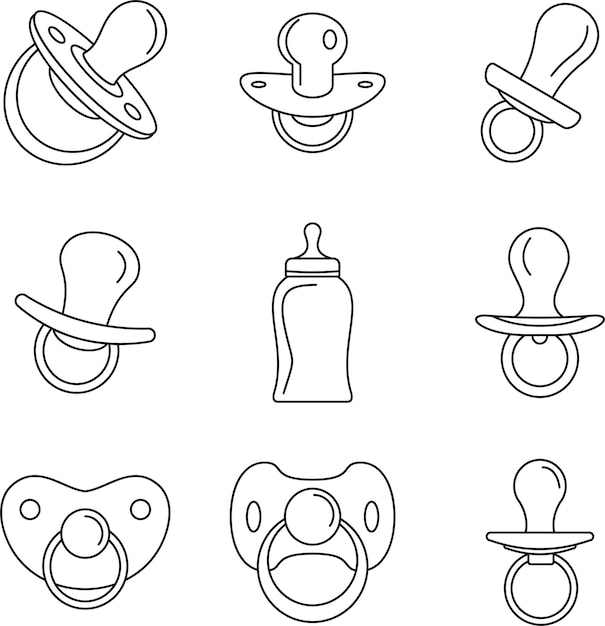 conjunto de iconos de cuidado de bebés para bebés