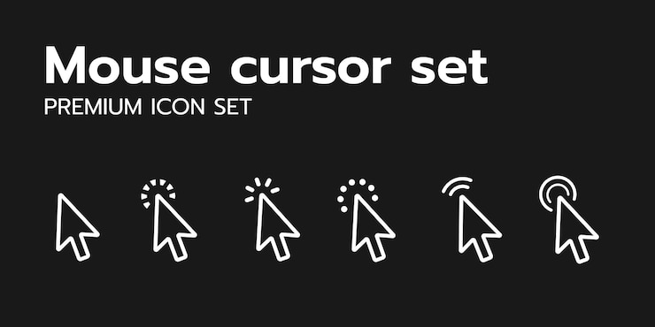 Vector conjunto de íconos del cursor icones del vector de clic del ratón iconos del puntero de la mano conjunto del icono del cursor