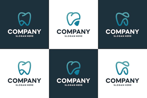 conjunto de iconos dentales sanos conjunto de plantillas vector de diseño de logotipo