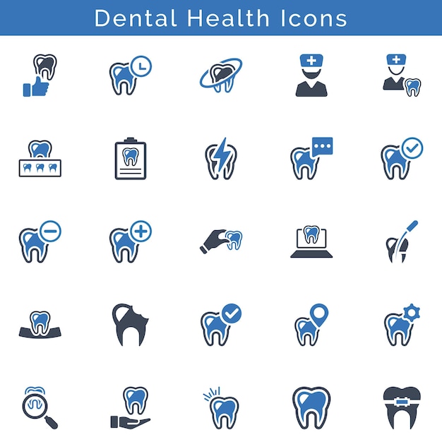 Conjunto de iconos dentales
