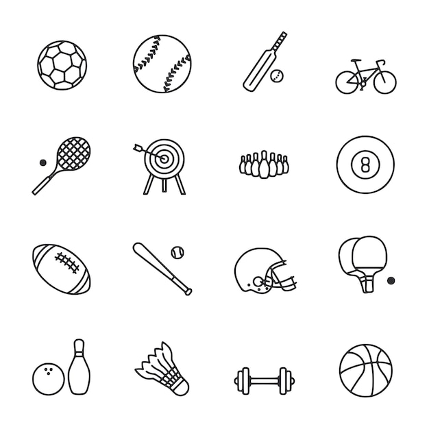 Conjunto de iconos de deportes