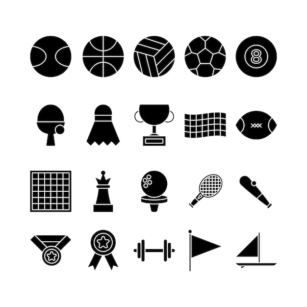 Conjunto de iconos deportivos 02