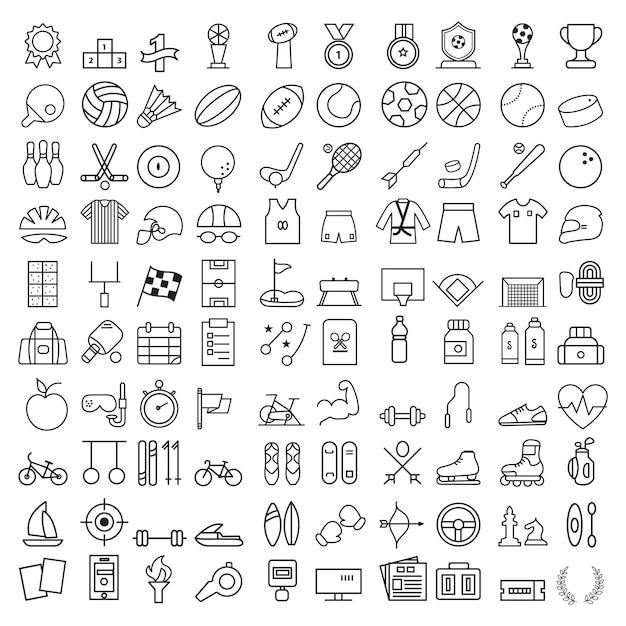 Conjunto de iconos deportivos Formas Colección de iconos de deportes deportivos