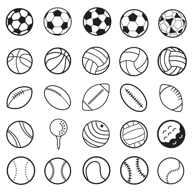 Conjunto de iconos deportivos Formas Colección de iconos de deportes deportivos