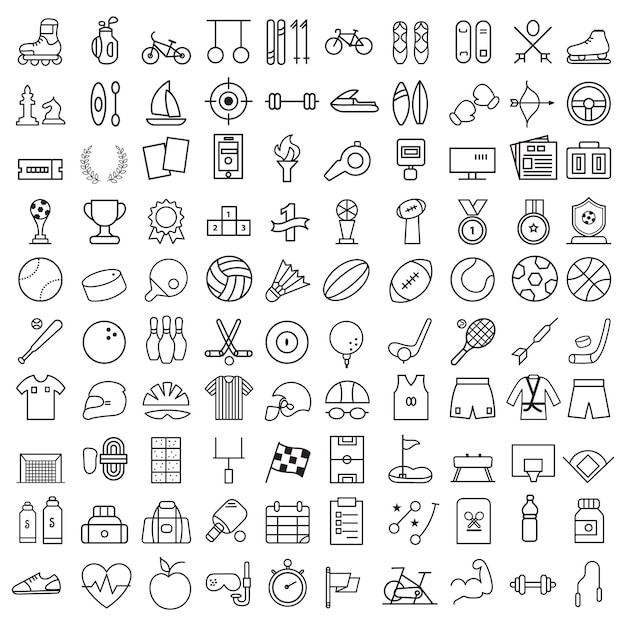 Conjunto de iconos deportivos Formas Colección de iconos de deportes deportivos