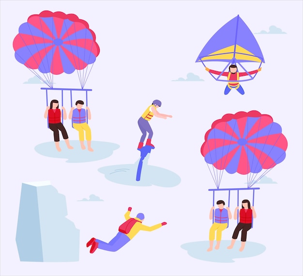 Conjunto de iconos deportivos de personas