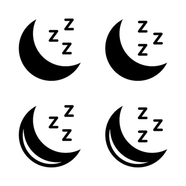 Conjunto de iconos de descanso de sueño lunar ilustración vectorial aislada