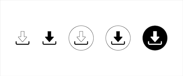 Conjunto de iconos de descarga Descarga de iconos vectoriales Colección de iconos Descarga ilustración vectorial de botones