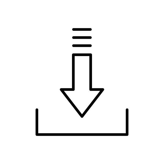 Conjunto de iconos de descarga Símbolo vectorial del botón de flecha de descarga Digitalmente Descarga de archivo o aplicación Pictograma de navegación del navegador del sitio web