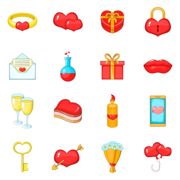Conjunto de iconos de día de San Valentín
