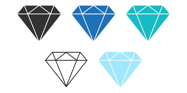 Conjunto de iconos de diamantes. Diseño de logotipo de diamante de color vectorial. ilustración vectorial eps10