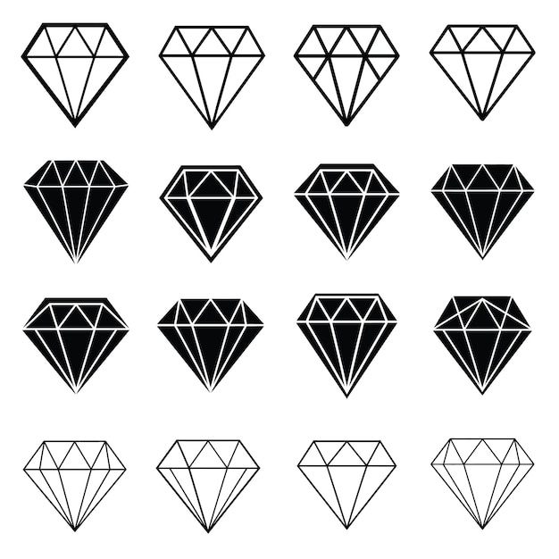Conjunto de íconos de diamantes