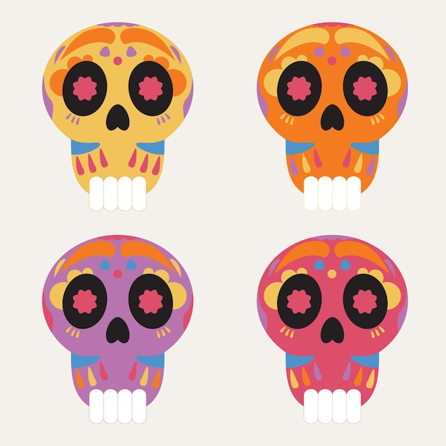 Conjunto de iconos de die de muertos