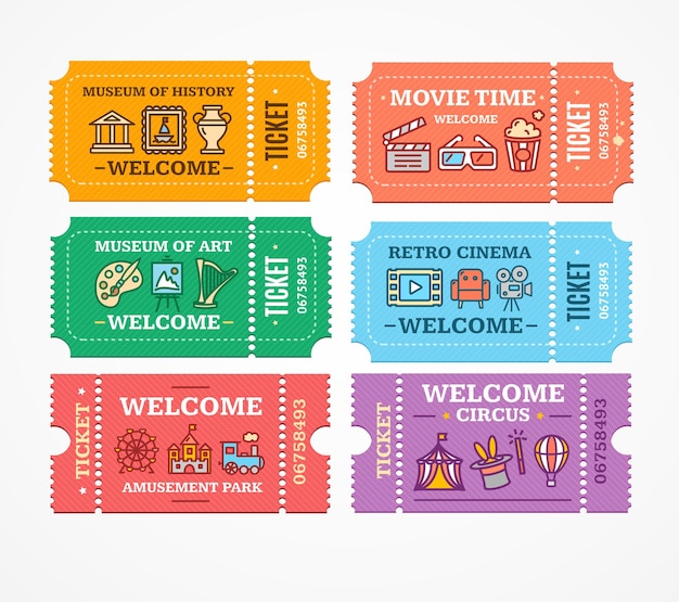 Conjunto de iconos de diferentes entradas de color de dibujos animados Vector