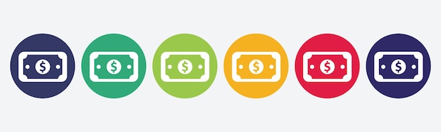 Conjunto de iconos de dinero dólar