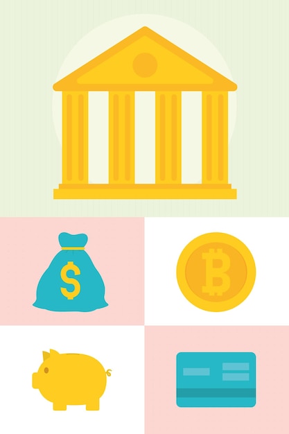 Vector conjunto de iconos de dinero