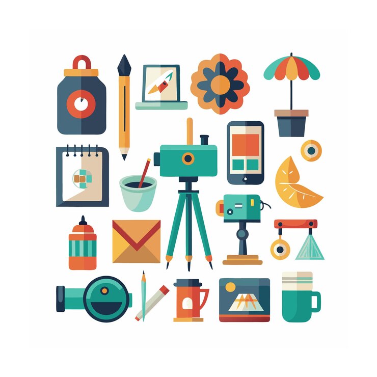 Vector conjunto de iconos de diseño y dibujo