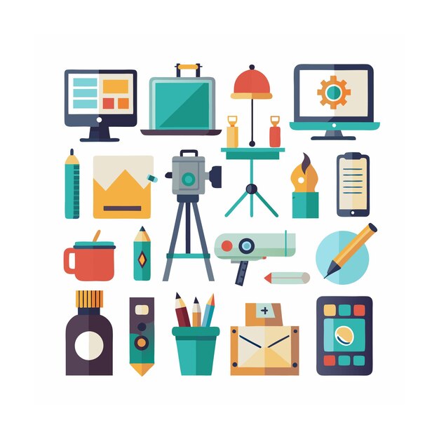 Conjunto de iconos de diseño y dibujo