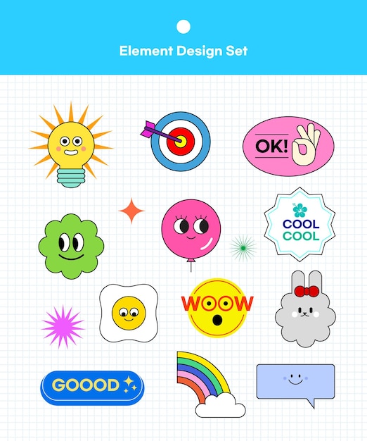 Un conjunto de iconos para el diseño de elementos.