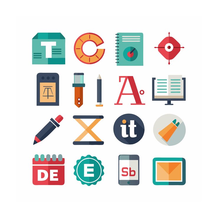 Vector conjunto de iconos de diseño de múltiples conceptos
