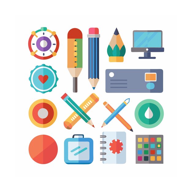 Conjunto de iconos de diseño de múltiples conceptos