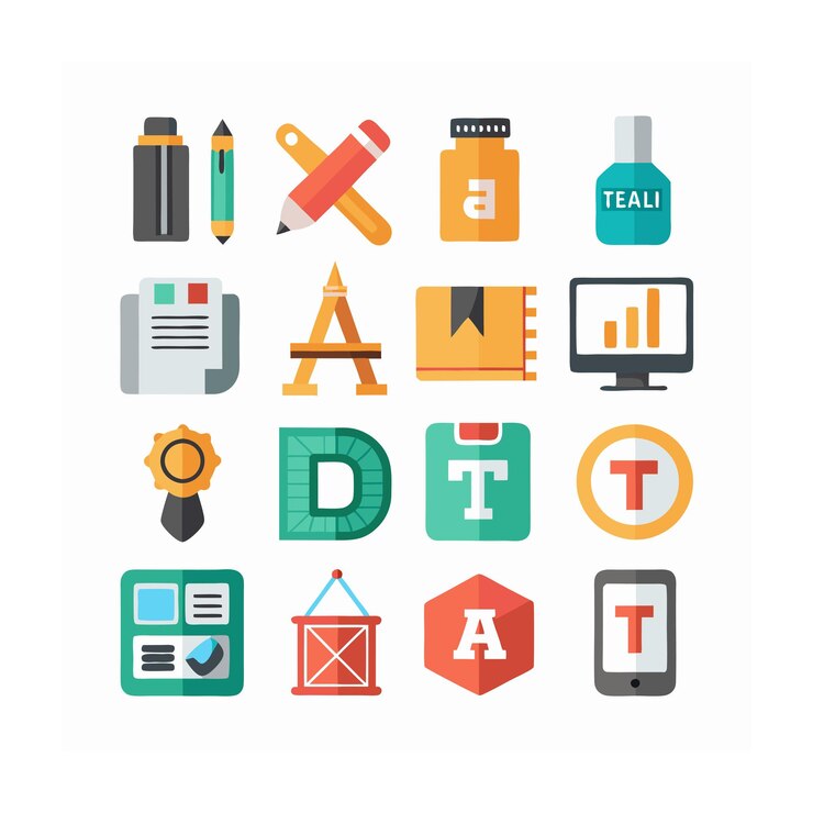 Vector conjunto de iconos de diseño de múltiples conceptos