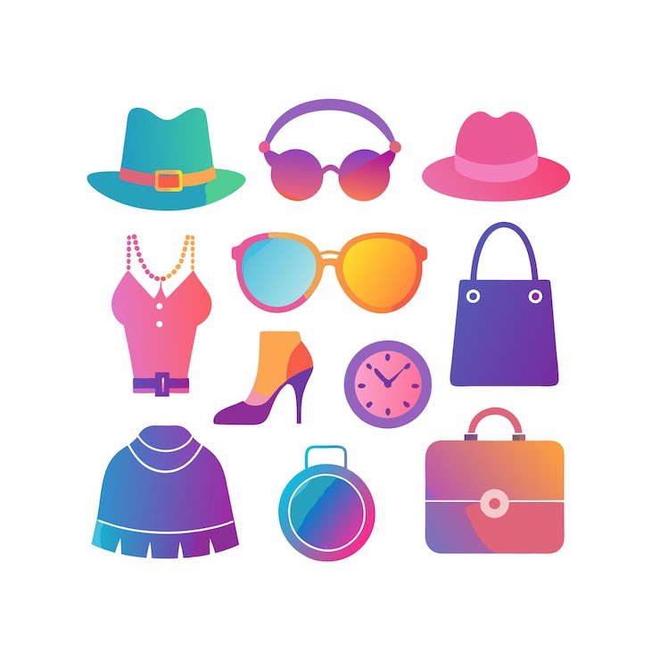 Vector conjunto de iconos de diseño de múltiples conceptos