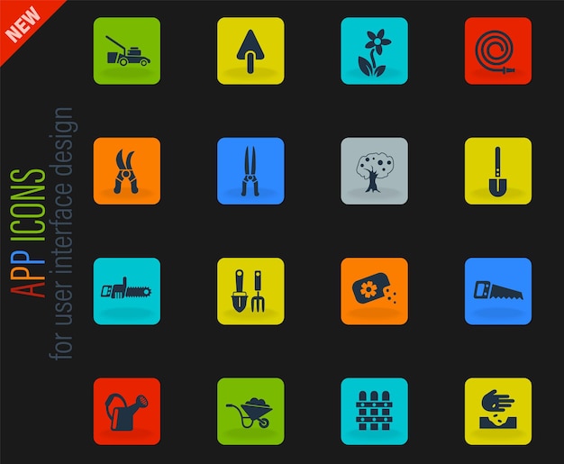 Conjunto de iconos de diseño de paisaje