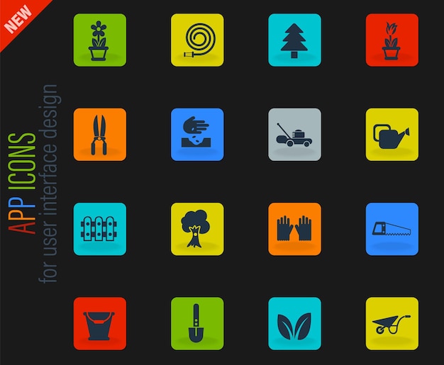 Conjunto de iconos de diseño de paisaje