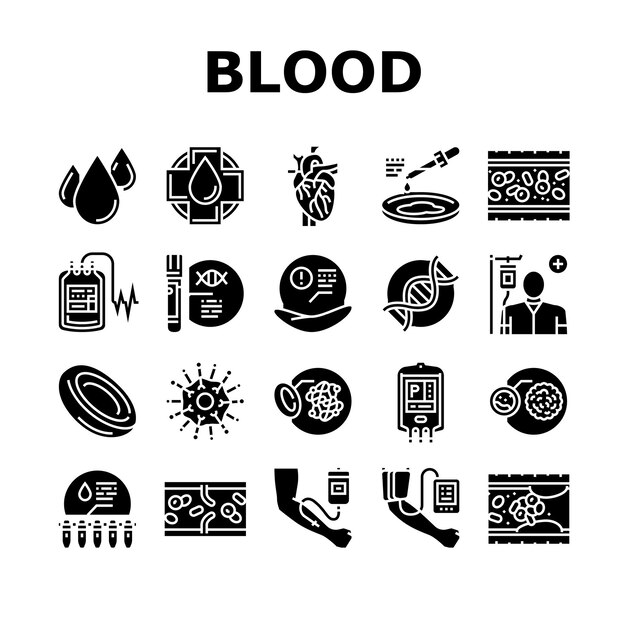 Conjunto de iconos de dispositivo de medición de presión arterial Vector