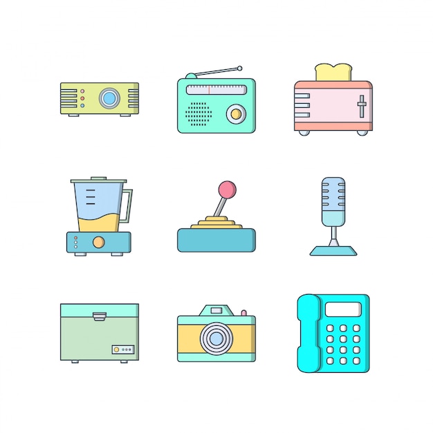 Conjunto de iconos de dispositivos electrónicos