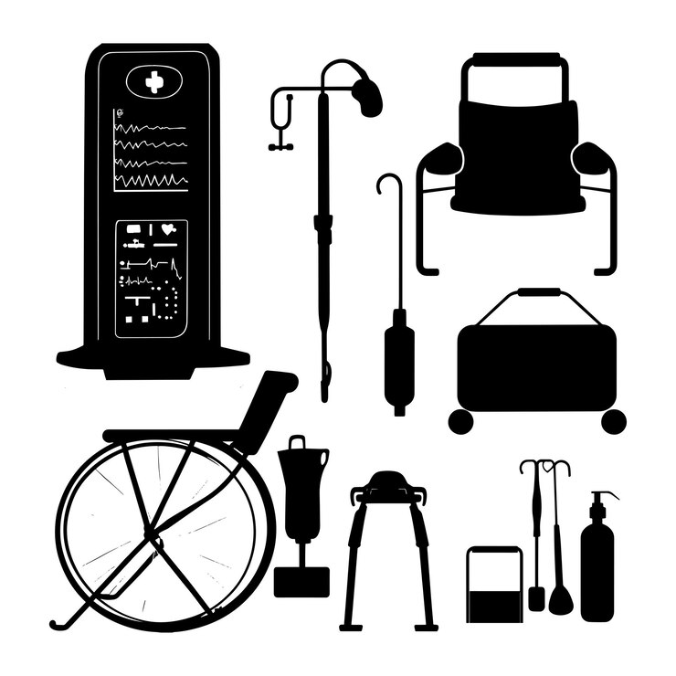 Vector conjunto de iconos de doctor de silueta