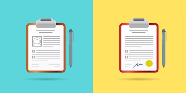 Conjunto de iconos de documento de papel de vector. Se puede utilizar como logotipo.