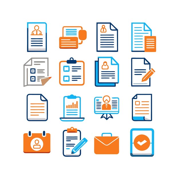 Conjunto de iconos de documentos