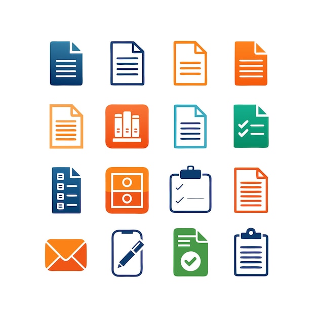 Conjunto de iconos de documentos