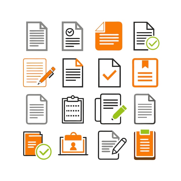 Conjunto de iconos de documentos
