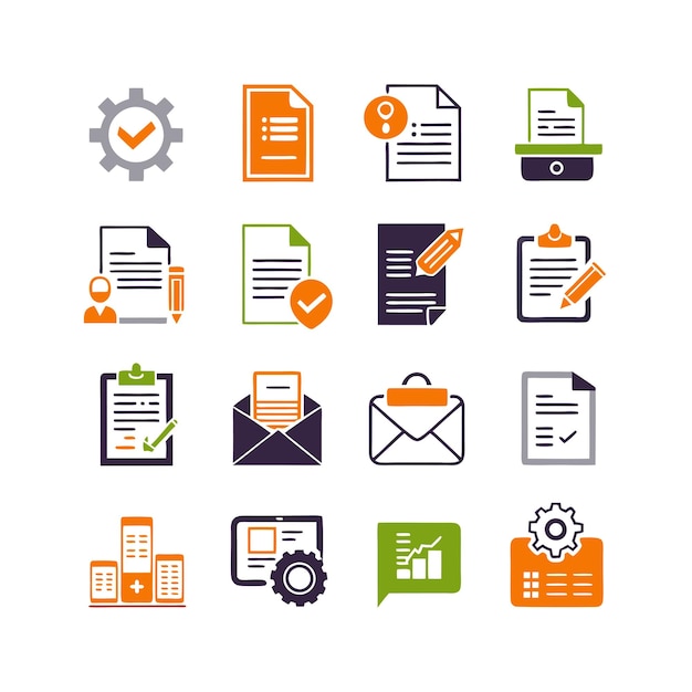 Conjunto de iconos de documentos