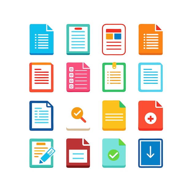 Conjunto de iconos de documentos