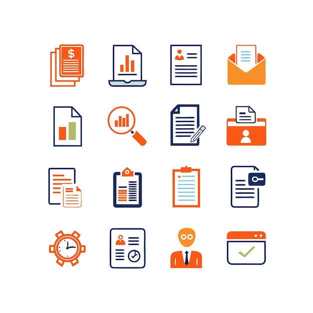 Conjunto de iconos de documentos