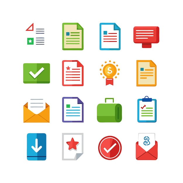 Conjunto de iconos de documentos