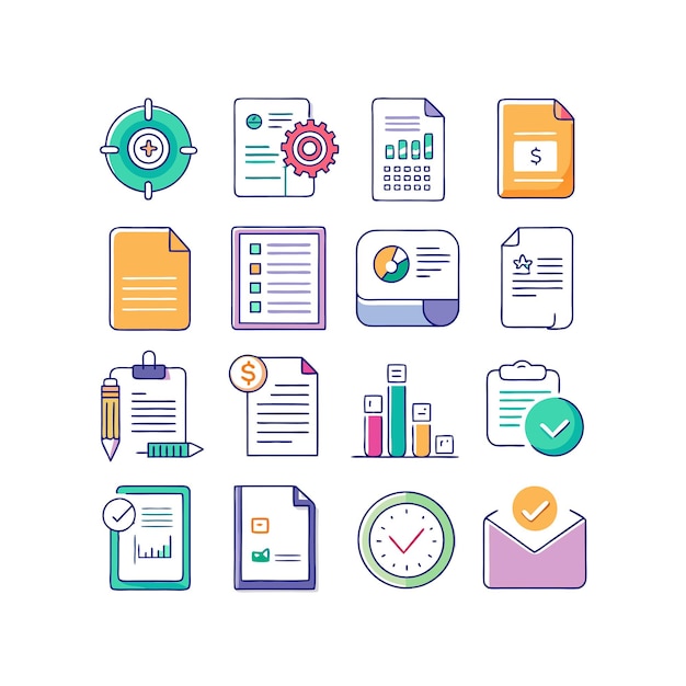 Conjunto de iconos de documentos