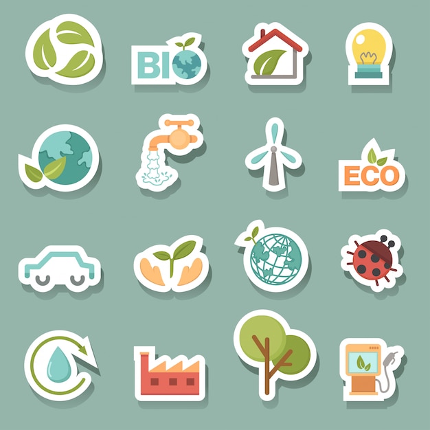 Conjunto de iconos eco vector