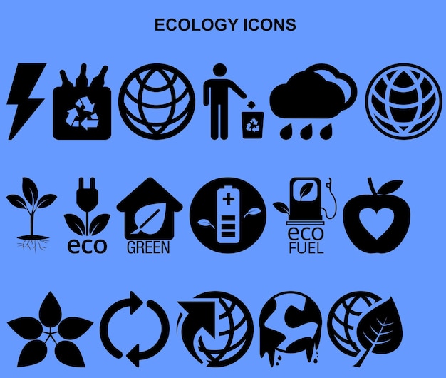 conjunto de iconos de ecología vector