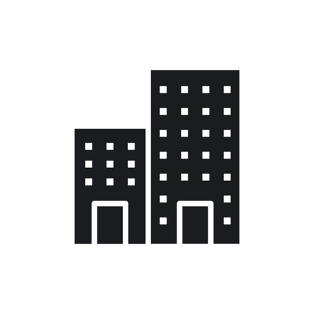 Conjunto de iconos de edificios empresa edificio comercial corporativo símbolo vectorial oficina apartamento pictograma