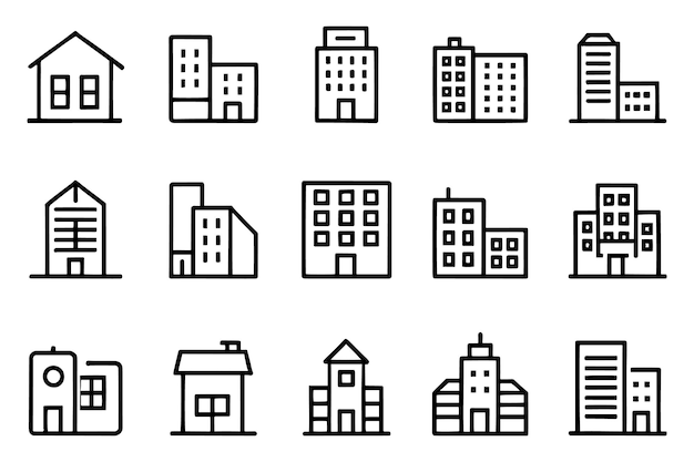 Conjunto de iconos editables relacionados con el apartamento Ilustración vectorial plana aislada Fondo blanco