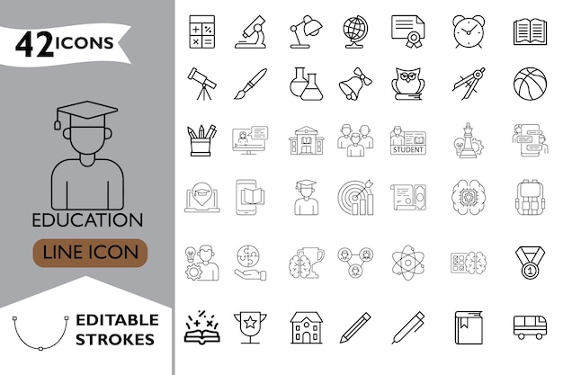 Conjunto de iconos de educación