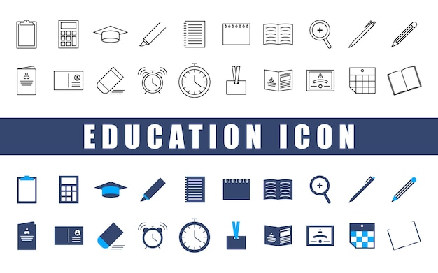 Conjunto de iconos de educación