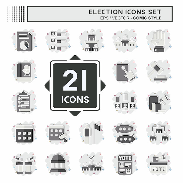Conjunto de iconos Elección relacionada con el símbolo de educación estilo cómic diseño simple editable