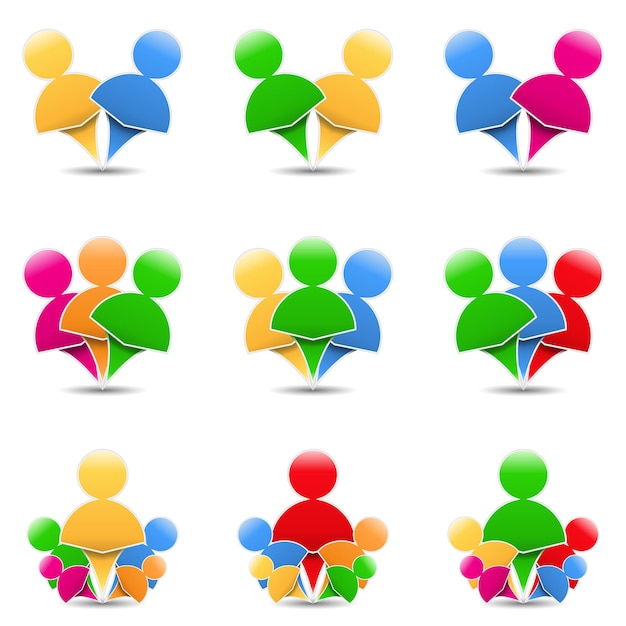 Conjunto de iconos con elementos abstractos de diseño humano para su logotipo vector eps10 ilustración