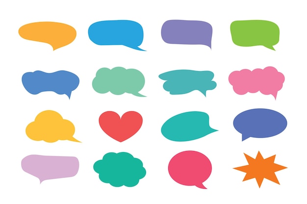 Conjunto de iconos de elementos de chat de burbujas de discurso de llamada ilustración vectorial
